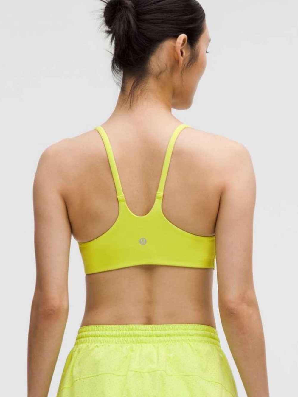 Lululemon neon green sour grape wunder train strappy racer bra - Picture 4 of 8